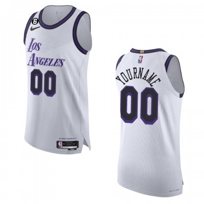 Los Angeles Lakers Custom Nike White 2022 23 Authentic Jersey City Edition